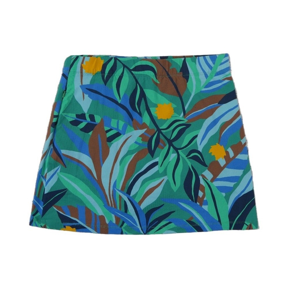 J.McLaughlin Skort Women's Size Medium Tennis Green Tropical Leaf Pockets Golf